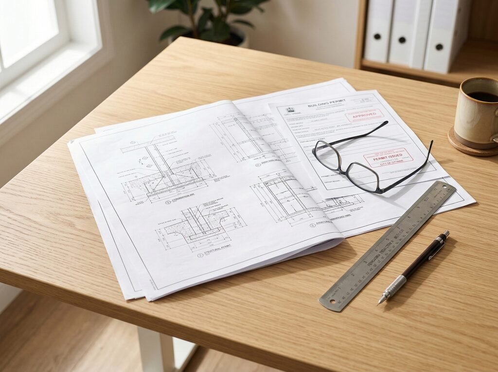 Building permit documents and engineering drawings