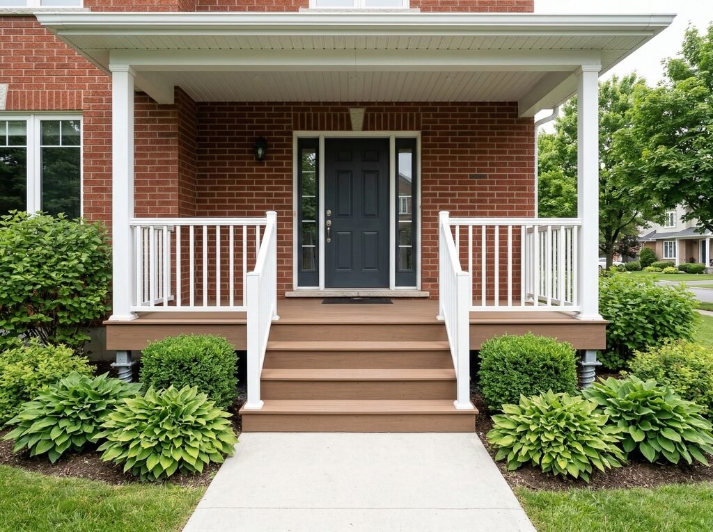 Front porch on helical pile foundation