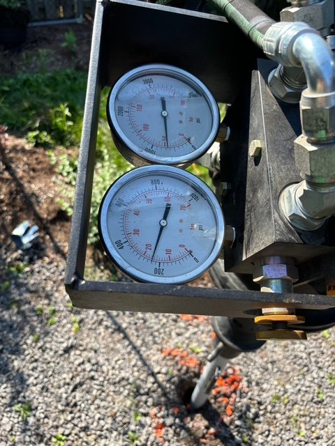 Torque pressure gauges during helical pile installation